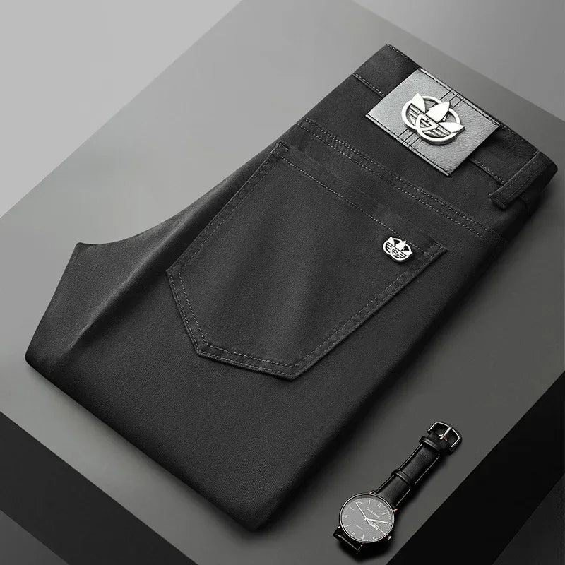 WhiteJeans Men's High-End European Style Jeans Lightweight Luxury Trendy Long Pants Business Casual Pants For Spring 2024