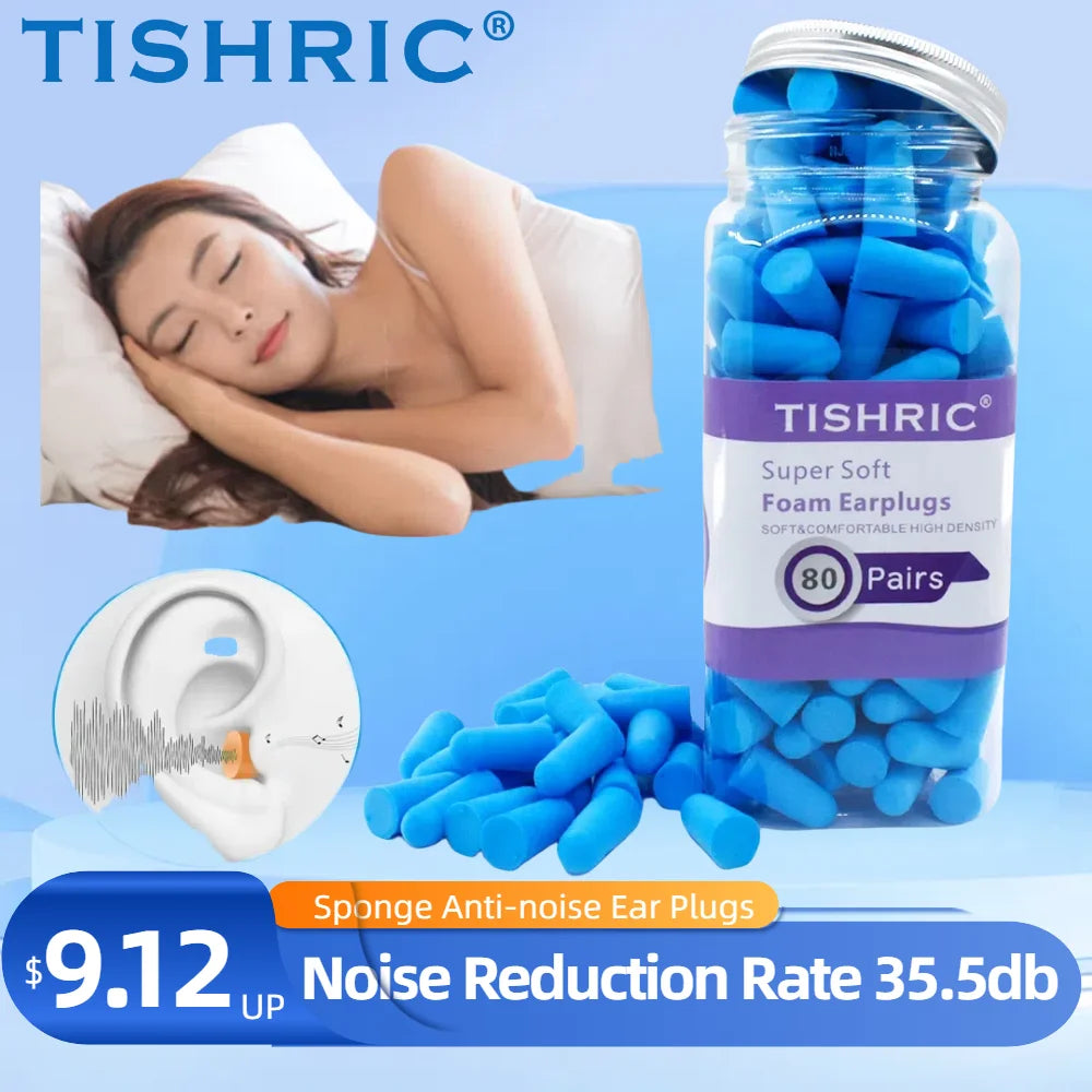 80 Pairs Sponge Sleeping Ear Plugs Earplugs Anti-noise Ear Plugs Noise Reduction Rate 35.5db Ear Protection