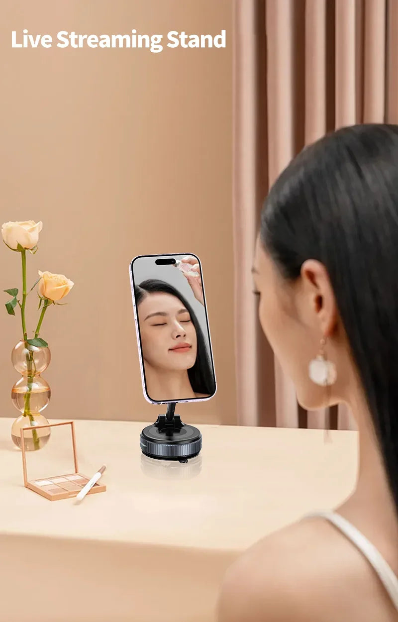 360° Vacuum Strong Suction Cup Magnetic Car Phone Holder for All Smartphones & All Car Models adjustable for Mirror Shower Gym