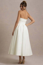 2025 French Fashion Elegant Long Evening Dress Women High-end Solid  Sleeveless Strapless Party Dress Chic Minimalist Clothes