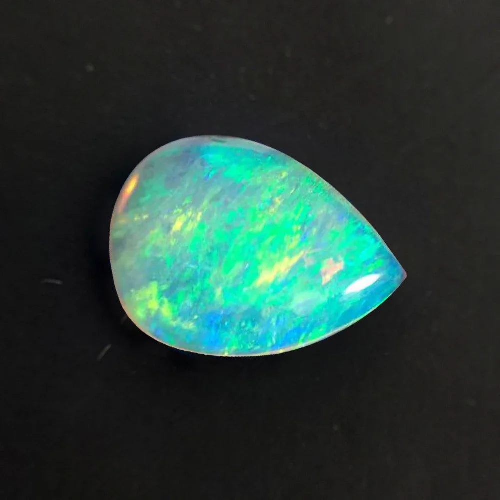 7*9mm Natural Opal Reiki Healing Semi-Circle Jewelry Set - Opal Ring Earrings Necklace - Spiritual Energy Gemstone Accessories