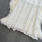 Boho Holiday Long Skirts Women Crochet Hollow Out Female Trumpet Skirt Ladies Elegant Lace Patchwork Summer Skirt Dropshipping