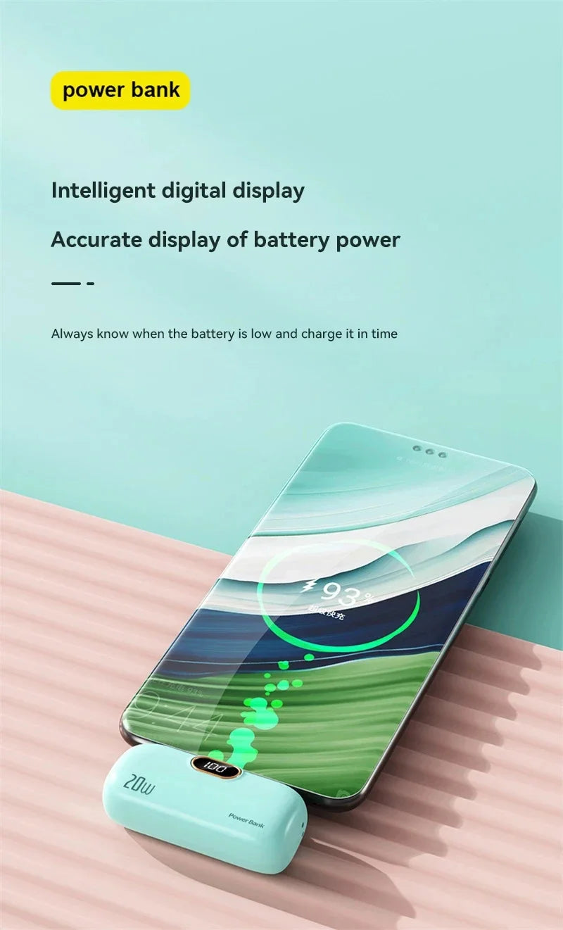 Oneplus  Mini Capsule 30000mAh Power Bank Portable Mobile Power Supply Emergency External Battery Fast Charger For iPhone Xiaomi