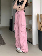 High Waist Wide Leg Workwear Pants Women's Spring 2024 Loose Sun Protection Casual Sports Thin Style Fashionable Trousers