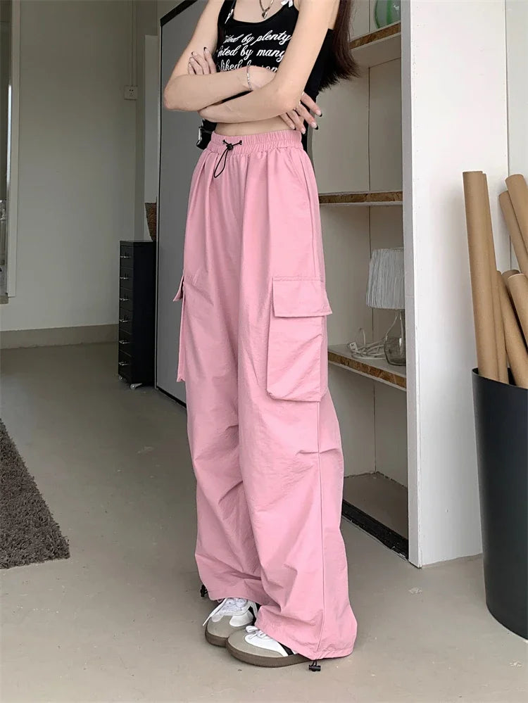 High Waist Wide Leg Workwear Pants Women's Spring 2024 Loose Sun Protection Casual Sports Thin Style Fashionable Trousers