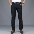 Spring Summer Cotton Casual Pants Mens Clothing Straight Business Green Black Khaki Trousers Male Brand 2022