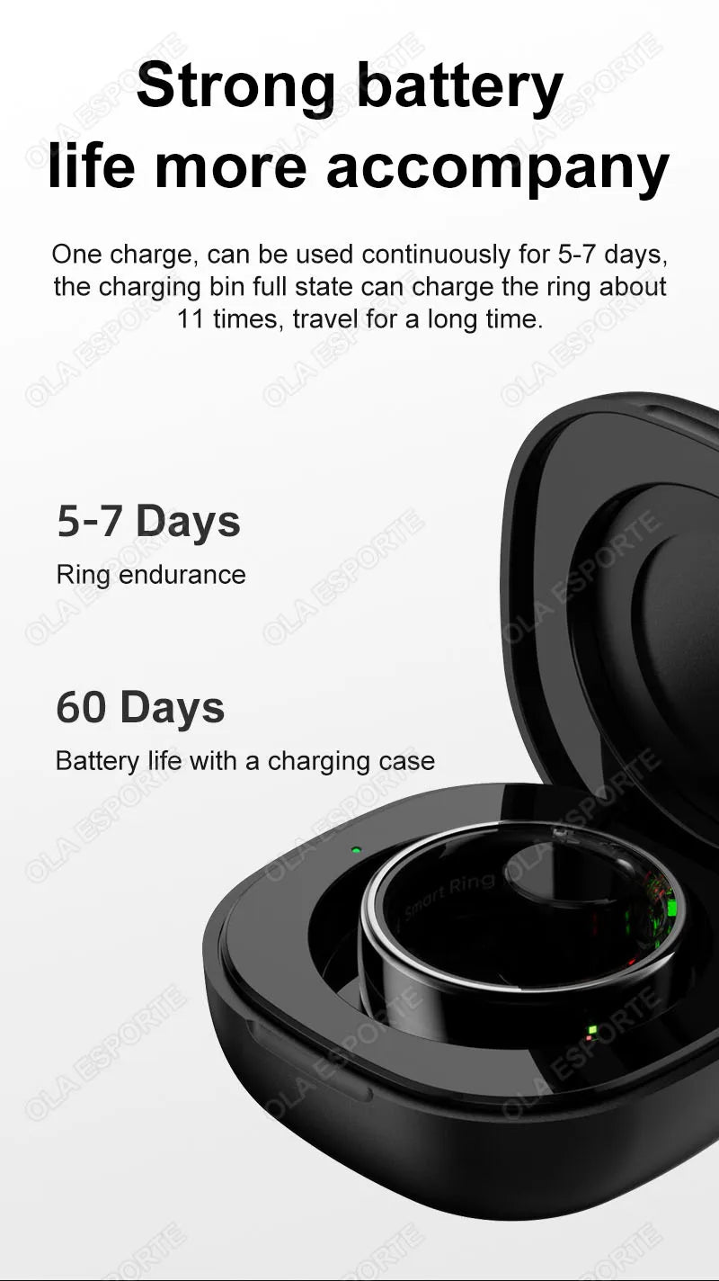 For Xiaomi Smart Ring Bluetooth Health Monitor Heart Rate Blood Oxygen Sleep Temperature Gesture Control Waterproof Sport Rings