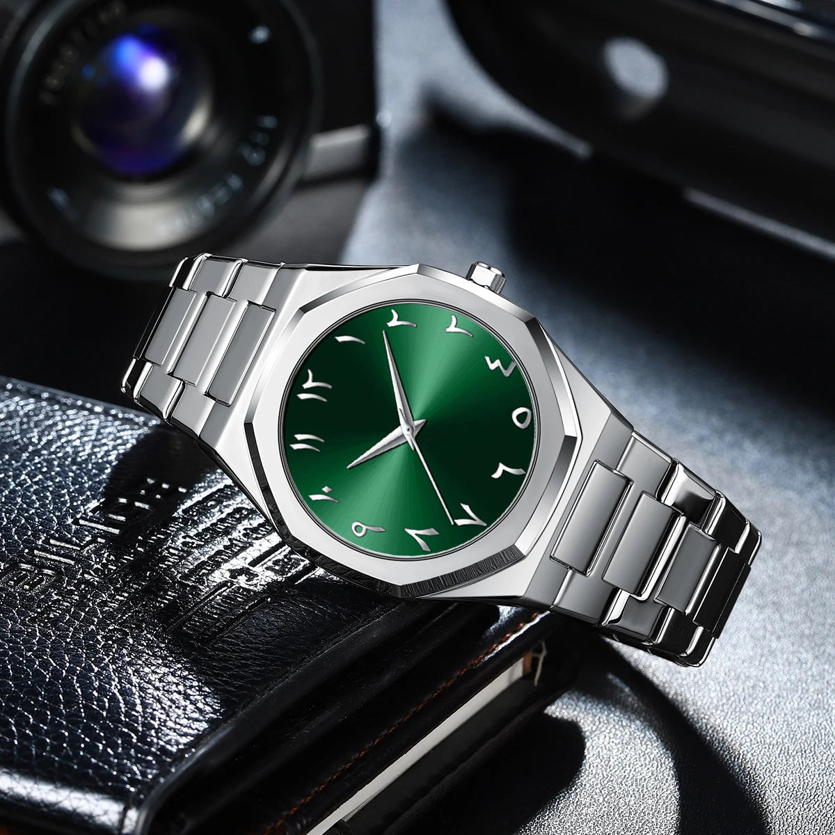 Modern Minimalist Personality Creative All-black Men's Watch Arabic Digital Sports Leisure Quartz Watch Unique Design Watch 2025