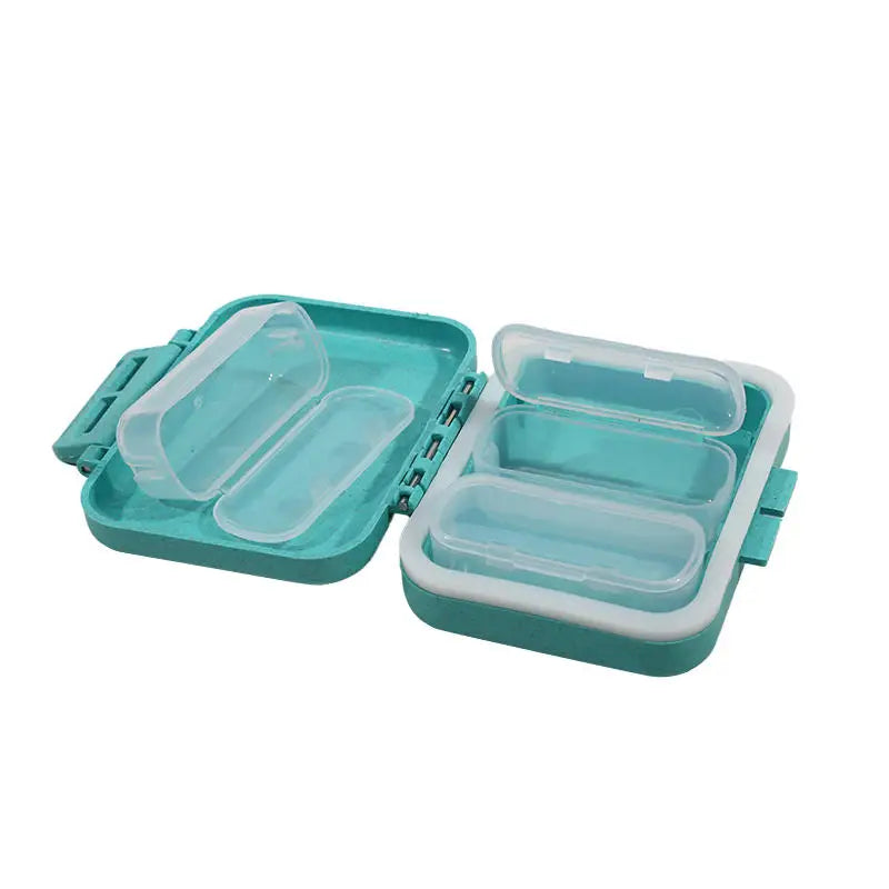3 Grids Organizer Container For Tablets Travel Pill box With Seal Ring Small Box For Tablets Wheat Straw Container For Medicines