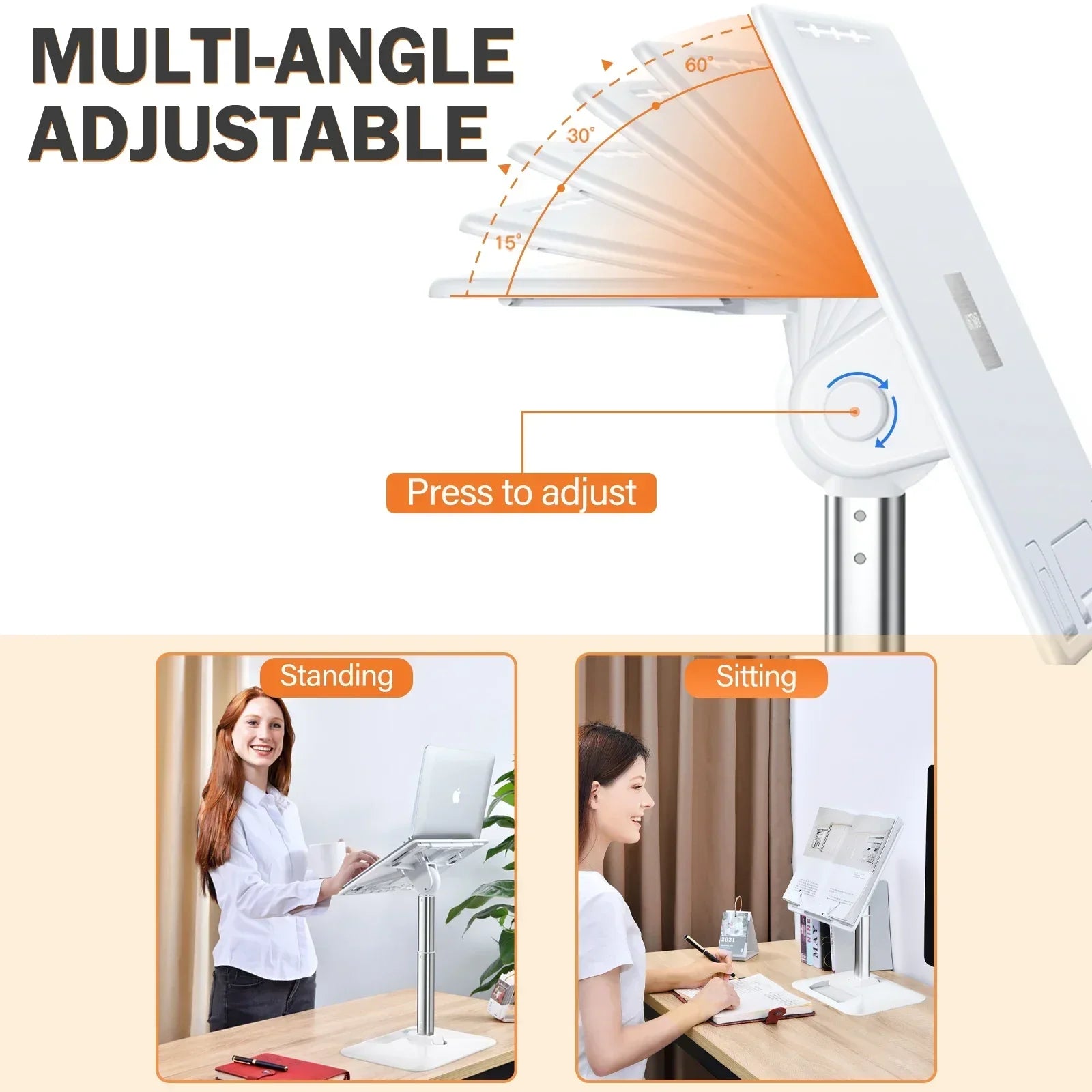Eary Portable Laptop Stand for Desk Adjustable Height Holder for Macbook Air Pro Stable Stand Gifts for Girls Mom Students Kids
