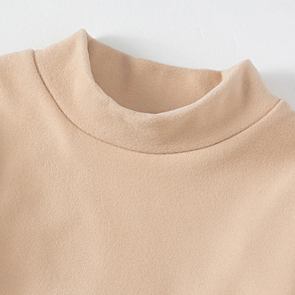 1/3 Piece Children's Mid-collar Bottoming Shirt in Autumn And Winter Solid Color Joker Girls' Long sleeve T-shirt Boys' Casual S