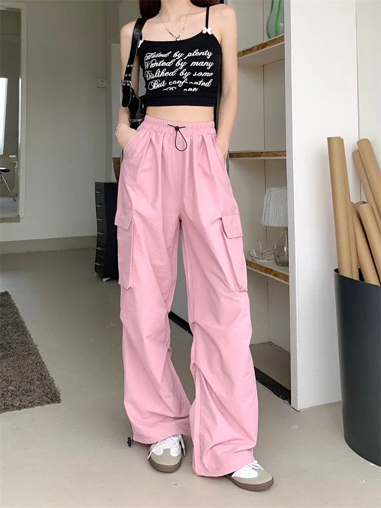 High Waist Wide Leg Workwear Pants Women's Spring 2024 Loose Sun Protection Casual Sports Thin Style Fashionable Trousers