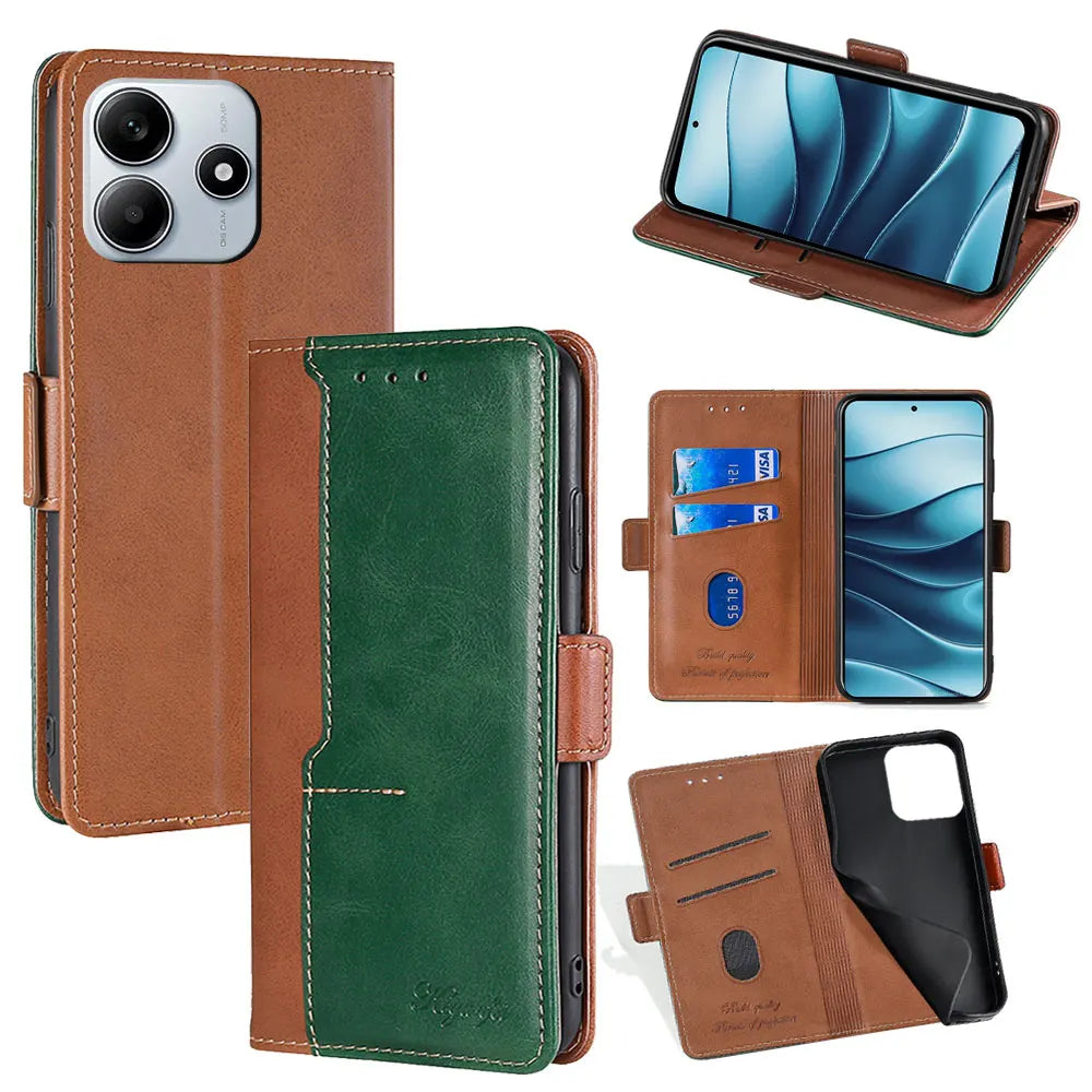 Business Leather Flip Case for POCO X7 Pro Protect Cover Side Magnetic Case for Xiaomi Poco X7 M7 Pro C75 With Card Slots Funda
