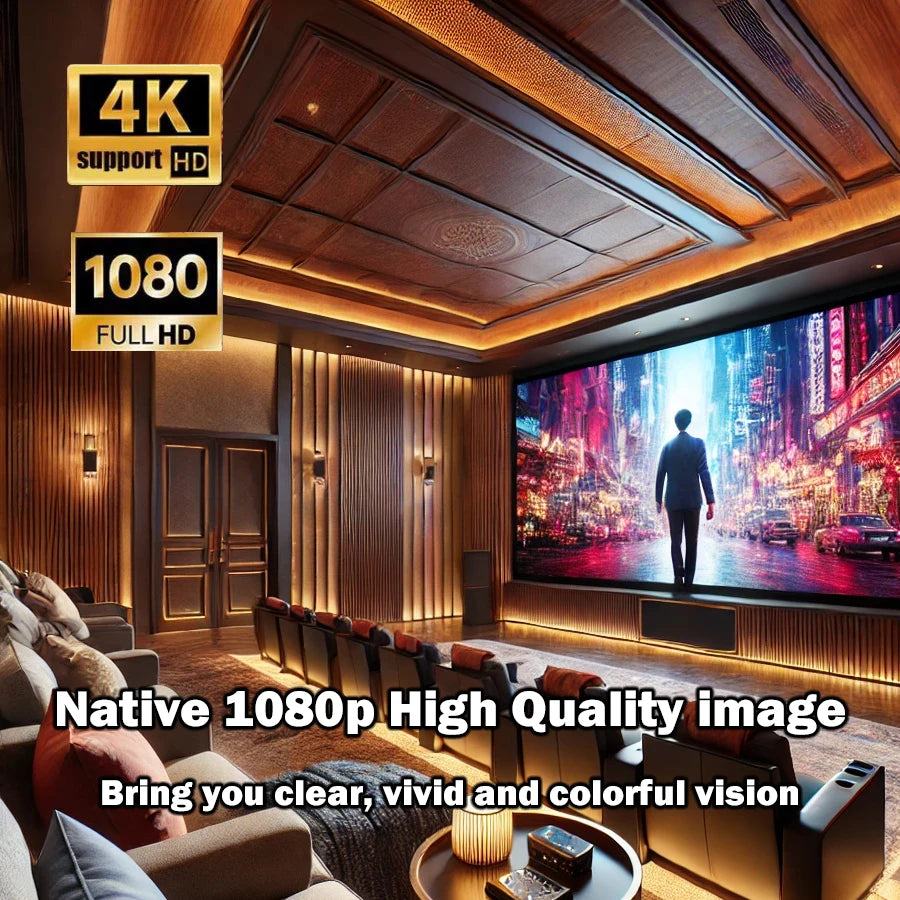 Portable Projector 4k 1920*1080P HD Resolution Intelligent Control 5G WiFi BT5.0 Home Theater Beamer Outdoor Movie LED Projector