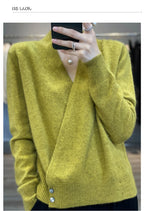 Japanese Kimono Cardigan Pure Wool Sweater Female Cross V-Neck Knitted Cardigan 2023 Spring and Autumn Loose Leggings Retro Top