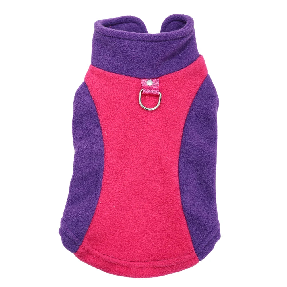 Winter Warm Dog Clothes Pet Jacket Vest with D-Ring For Small Dogs Cats Soft Fleece Clothing French Costumes Chihuahua Outfits
