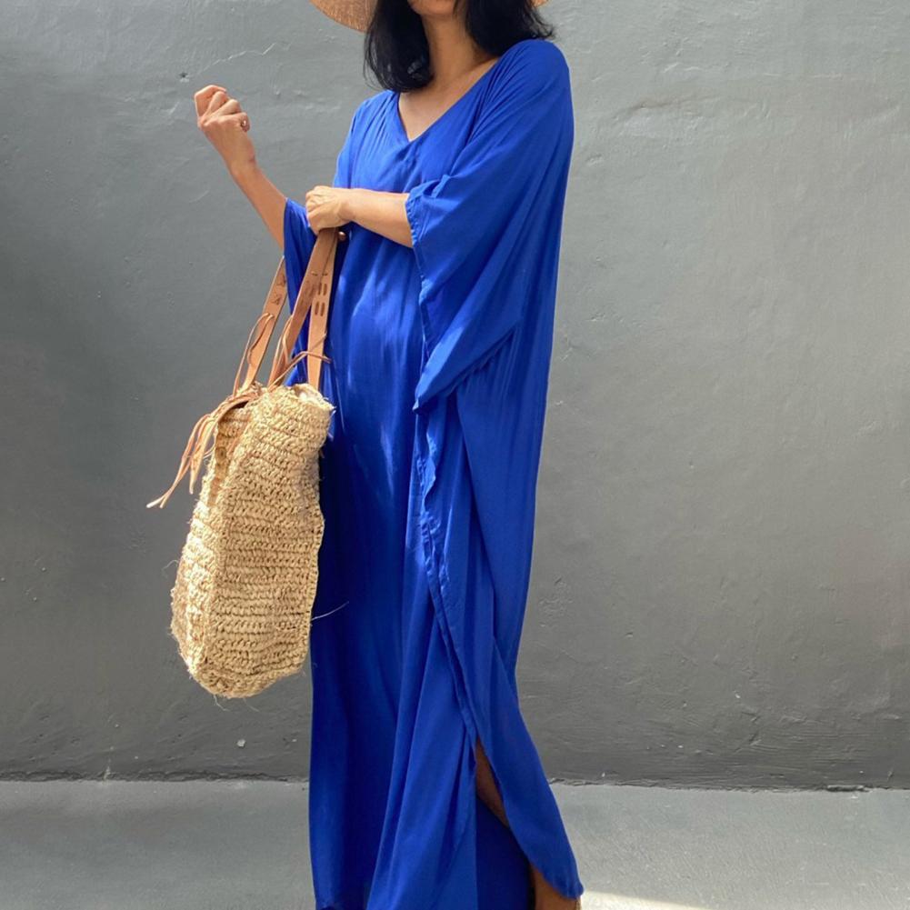 Beach Cover Up Kimono Women Summer 2023 New Pareo Swimsuit Cape Solid Bohemian Tunic Dresses Bathing Suits Dropshipping