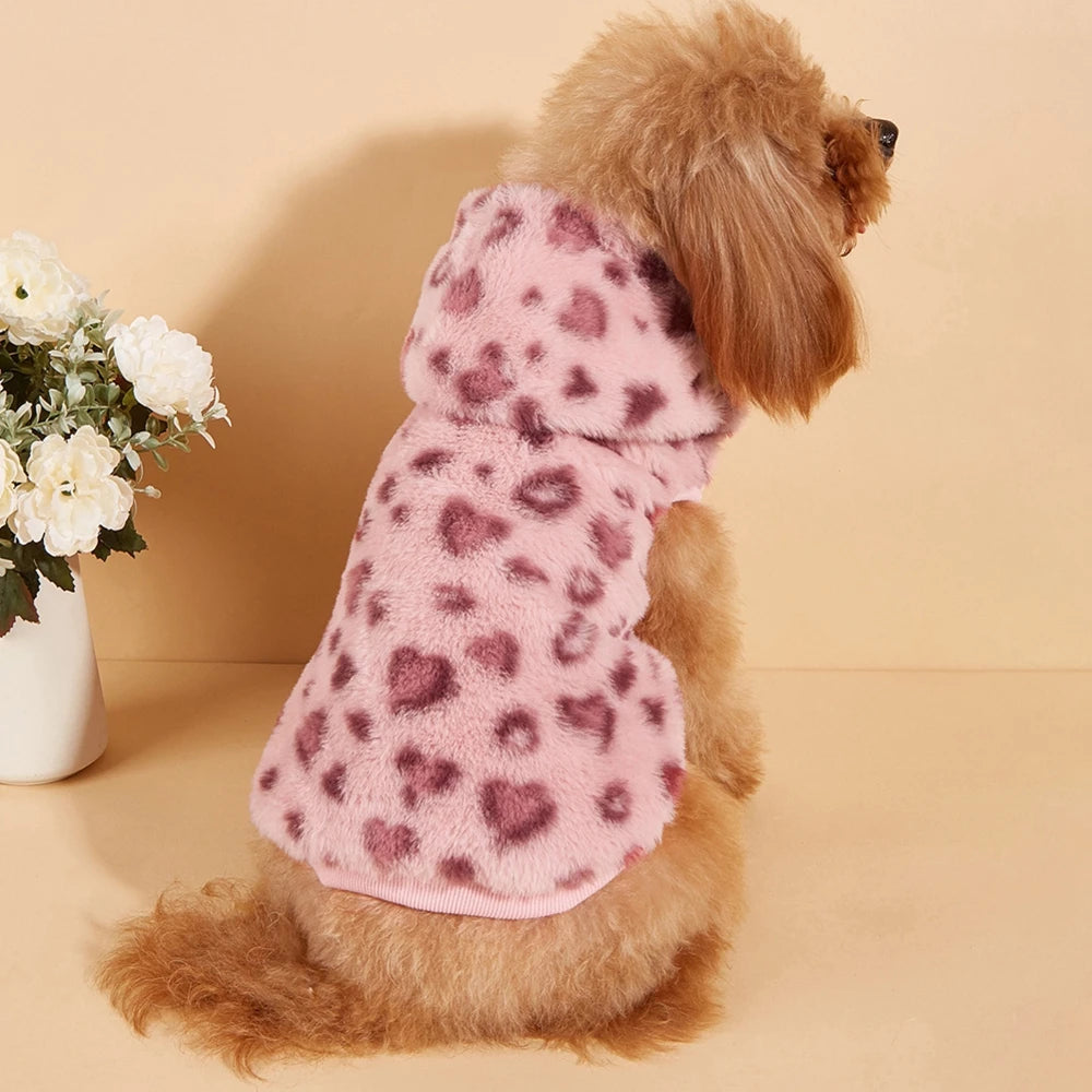 Cute Dog Hoodies Sweaters Soft Warm Fleece Puppy Sweatshirt Coat for Small Medium Dogs Chihuahua Yorkie Poodle Winter Pajamas