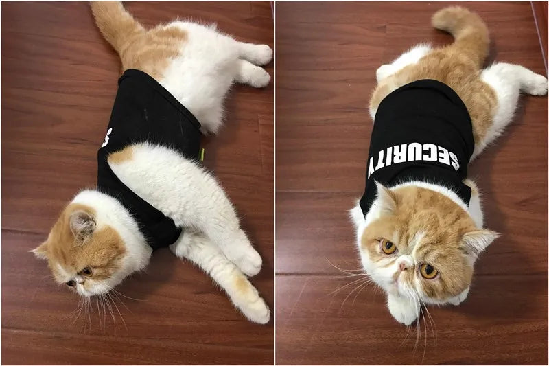 Police Suit Cosplay Dog Clothes Black Elastic Vest Puppy T-Shirt Coat Accessories Apparel Costumes Pet Clothes for Dogs Cats