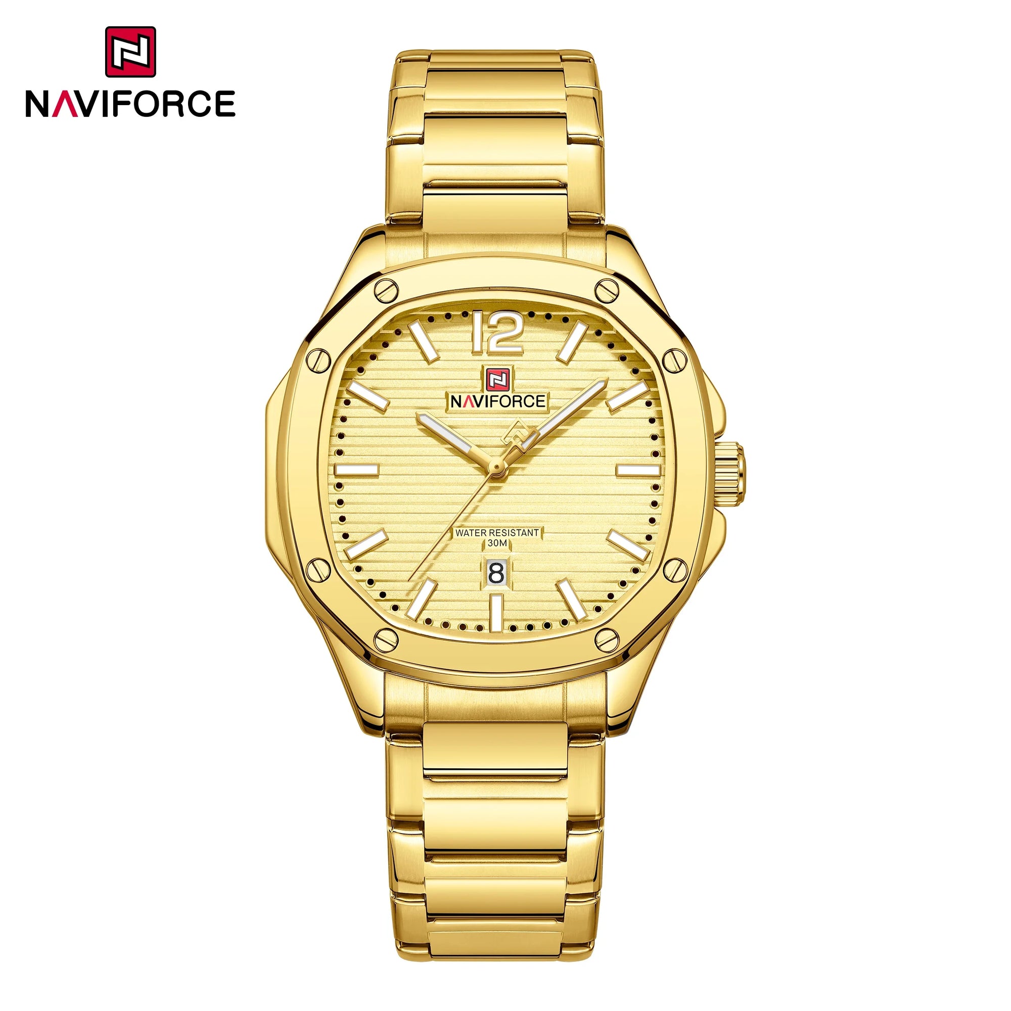 NAVIFORCE Men Luxury Brand Watches Military Sport Mens Wrsitwatches Full Steel Quartz Clock Men's Waterproof Business Watch