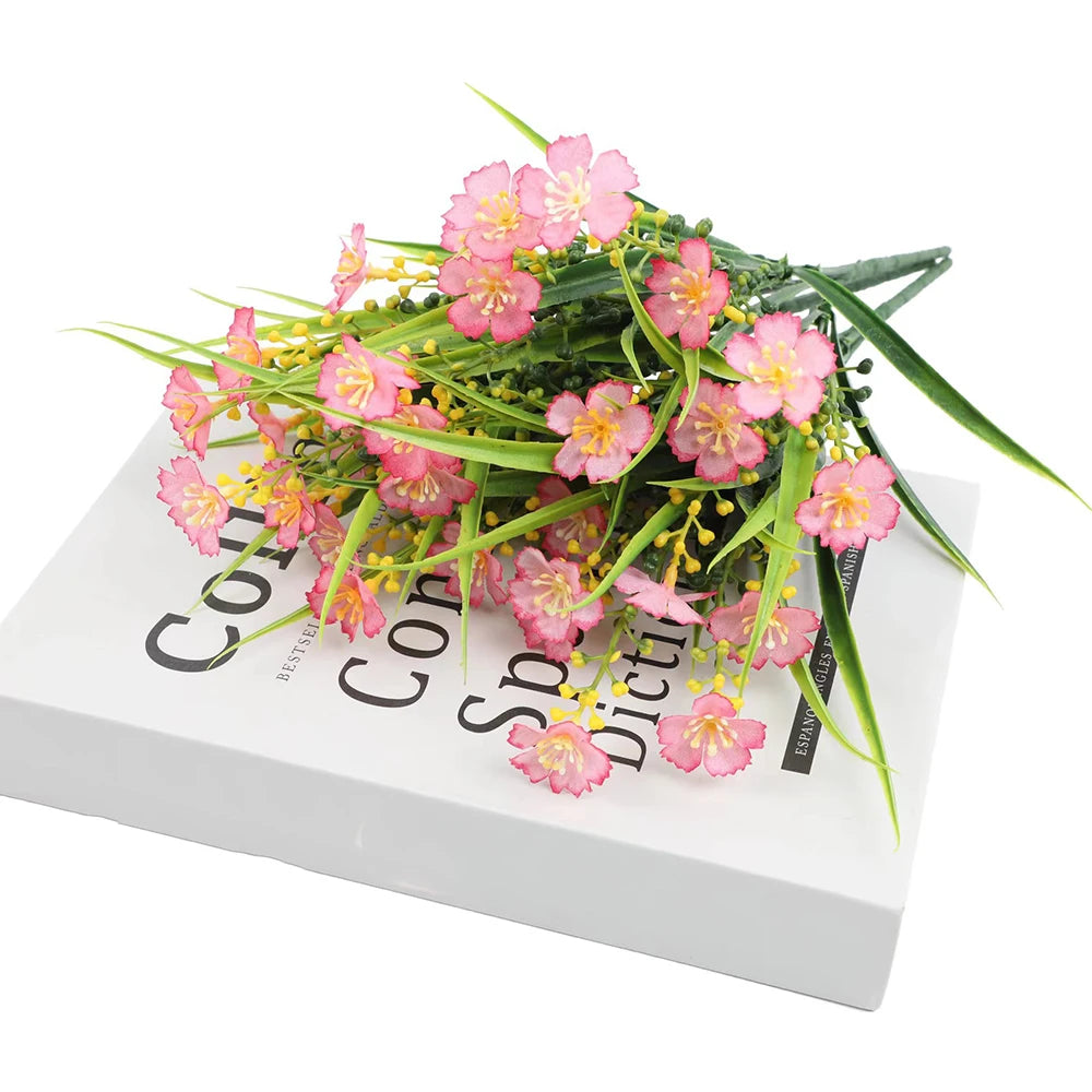 Artificial Flowers Outdoor UV Resistant Fake Plant for Home Garden Yard Wedding Decor Plastic Spring Summer Shrub Plants  Flower