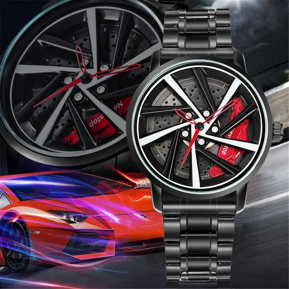 UTHAI CQ324 Fashionable Men watch with wheel clamp design,rotating hollow quartz watch,cool clock gift watches for man