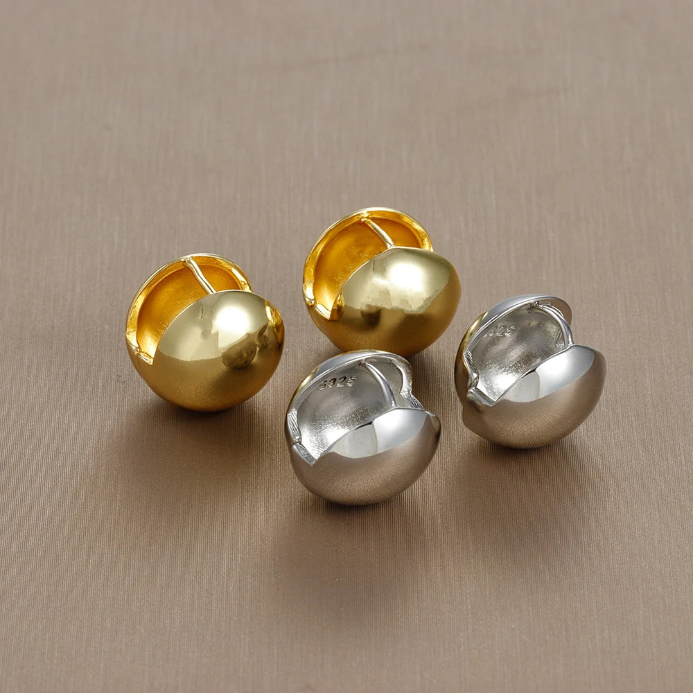 2025 Gold Silver Color Ball Round Simple Hight Quality Luxury Earrings Punk Geometric Stud Earrings For Women Party Jewelry Gift