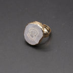 Natural Semi Precious Stones Irregular Crystal Druzy Rings Reiki Healing Embryo Agate Jewelry Accessories Party Gifts for Women