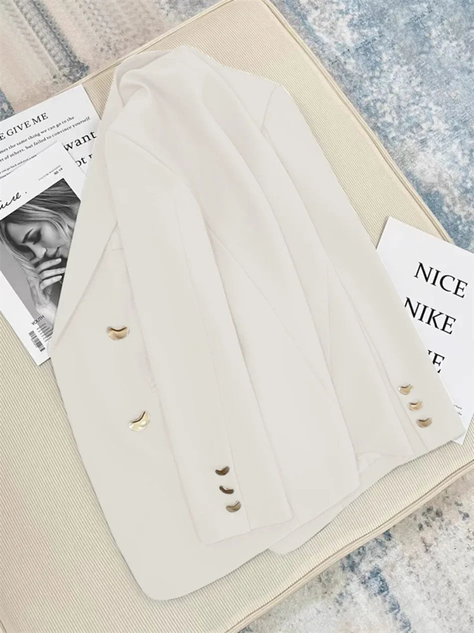 2025 Spring and Autumn New Korean fashion British Style Solid Blazer Women Clothing French Texture Fashion Small Suit Coat Women