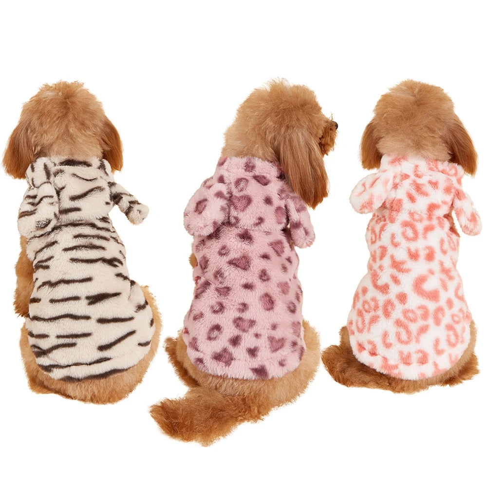 Cute Dog Hoodies Sweaters Soft Warm Fleece Puppy Sweatshirt Coat for Small Medium Dogs Chihuahua Yorkie Poodle Winter Pajamas