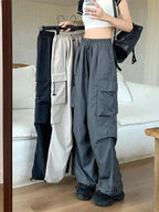 High Waist Wide Leg Workwear Pants Women's Spring 2024 Loose Sun Protection Casual Sports Thin Style Fashionable Trousers