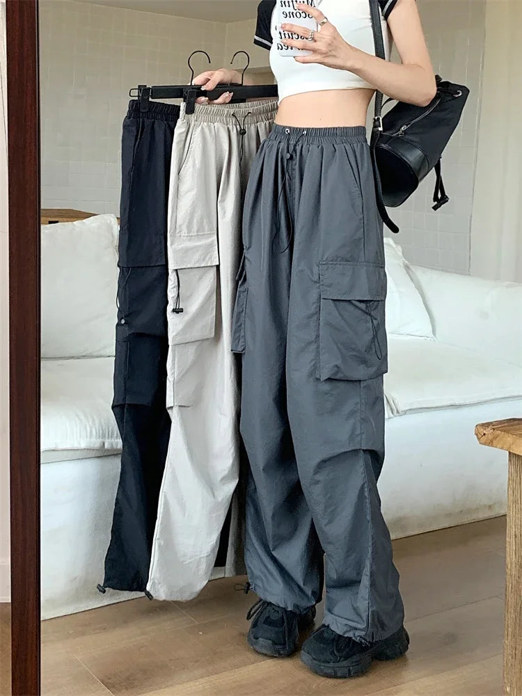 High Waist Wide Leg Workwear Pants Women's Spring 2024 Loose Sun Protection Casual Sports Thin Style Fashionable Trousers