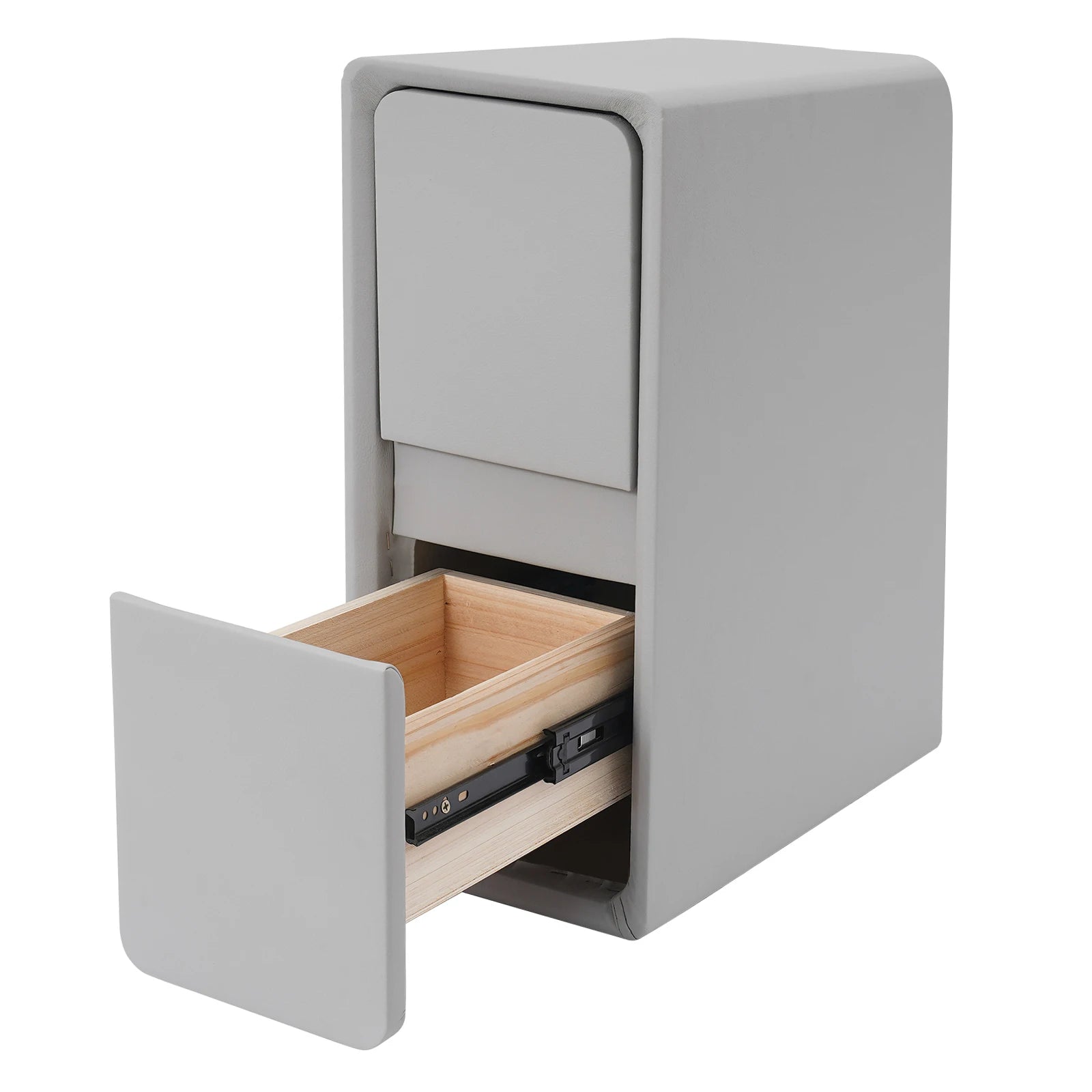 Modern Rectangular Nightstand Bedside Table with Drawers Small Narrow Nightstand