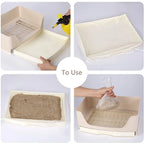 Extra Large Rabbit Litter Box Bunny Toilet with Drawer 50 Pet Toilet Film 25 Toilet Training Pad Cleaning Set Small Pet Box Pan
