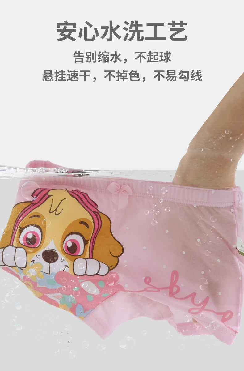 4PCS Genuine Paw Patrol Skye Girl Children Cotton Underwear Printing Panties Kids Short Panties Underpants Girls Briefs Panties