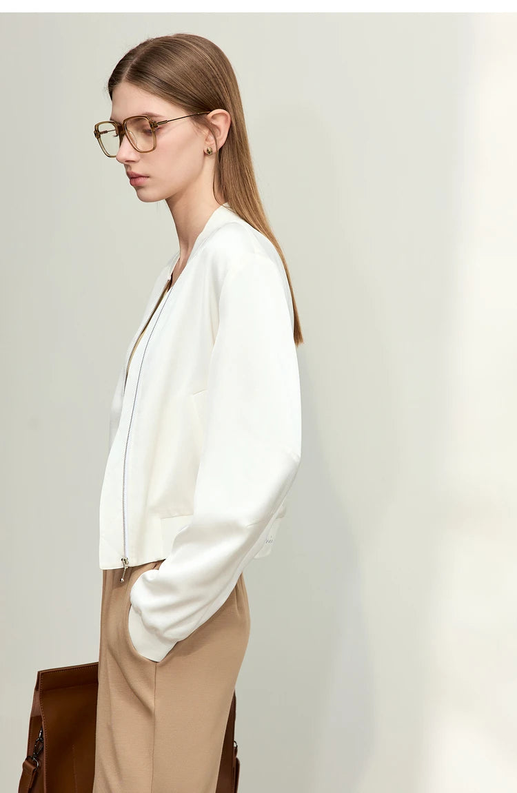 AMII Minimalism Jacket Woman Baseball Jacket Embroidery Letter Zipper 2023 Spring New Casual Women's Clothes Female Top 72331004