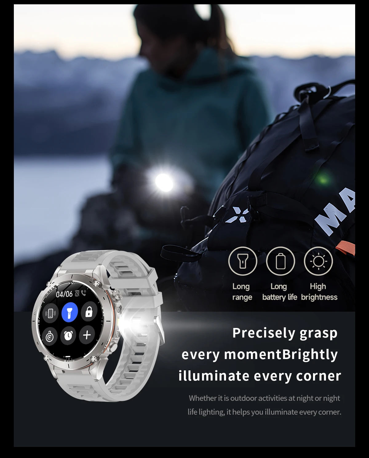 Men New Outdoors Sports Military GPS SmartWatch 10ATM Waterproof 730mAh High Battery Compass NFC HD Call For Huawei Xiaomi Watch