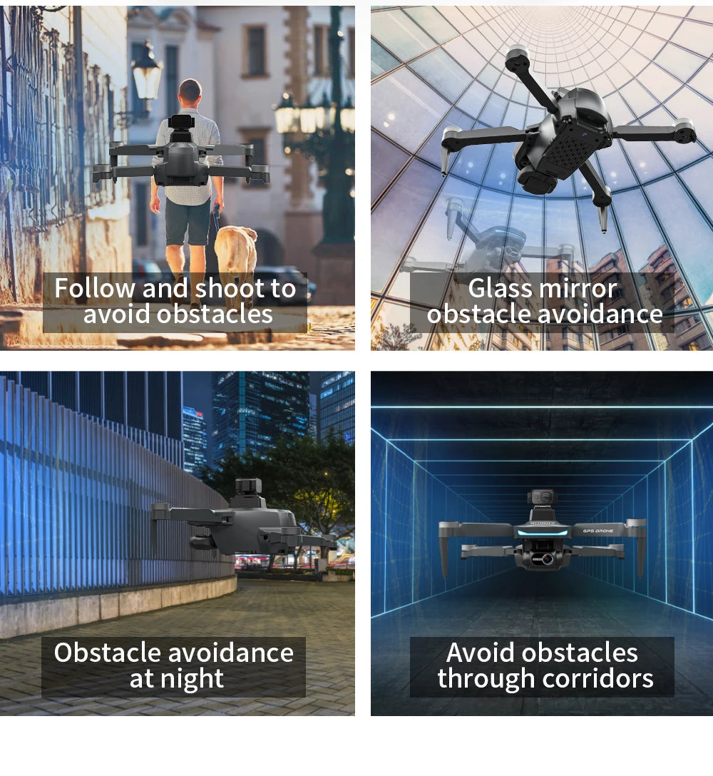 2025 L200 Pro Max GPS Drone 5KM 8K Professional HD Dual Camera 2-Axis Gimbal Obstacle Avoidance Brushless Foldable RC Quadcopter