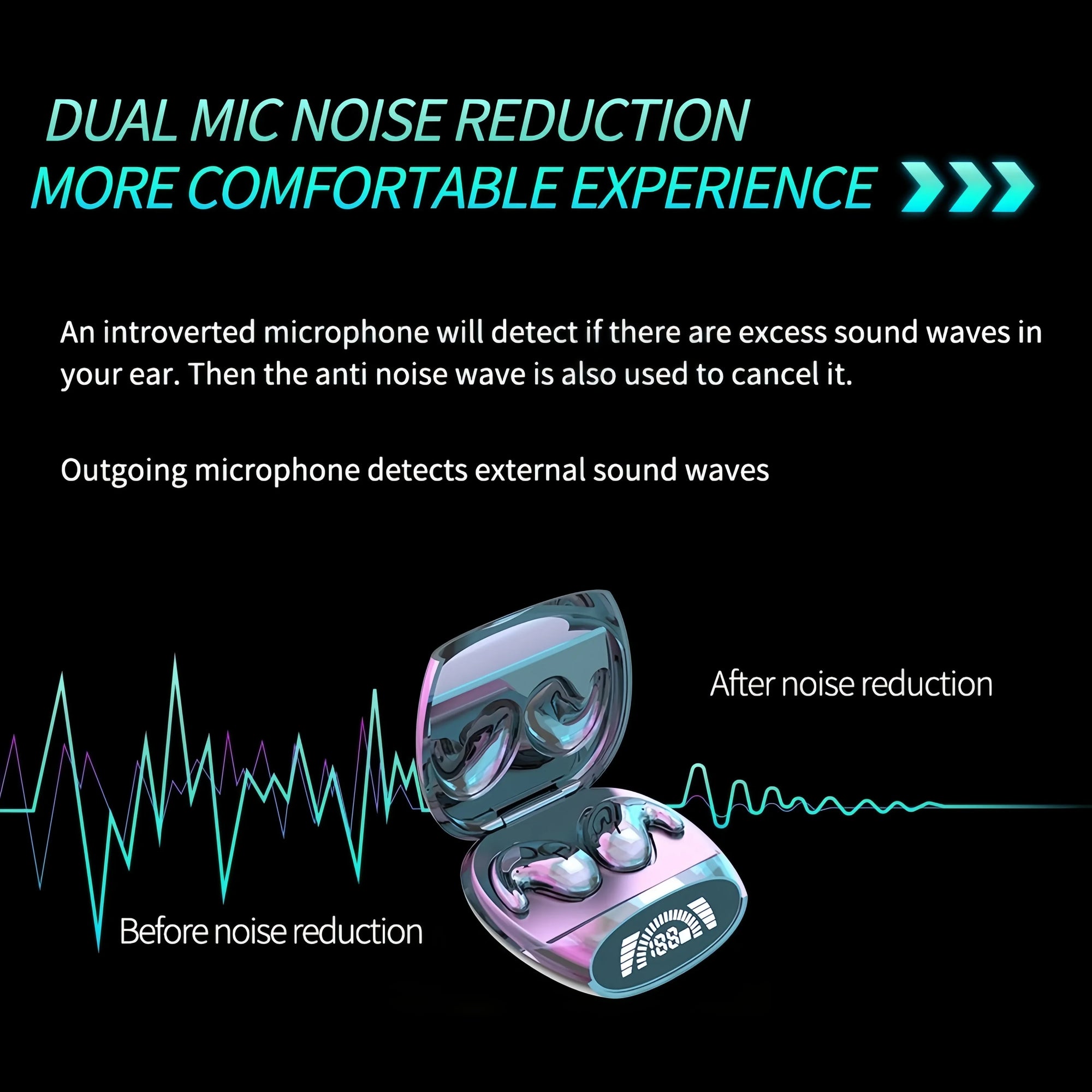 Invisible Sleep Earphones Bluetooth 5.3 Headphones TWS Wireless Stereo Noise Reduction Earbuds Gaming Headsets for XIAOMI iPhone