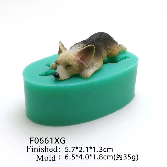 13 Dogs Shape Silicone Fondant Cake Decorating Mold Corgi Bulldog Chocolate Polymer Clay Mould Animal Cake Tool Bakeware M485
