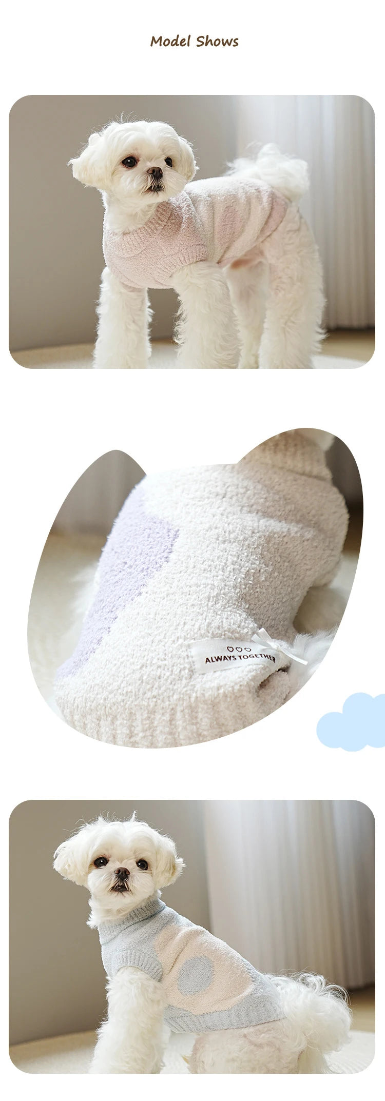 Warm Dog Sweaters Soft Comfortable Fleece Pet Sweaters for Small Dogs Cute Bear Puppy Knitted Coat for Chihuahua Maltese Bichon