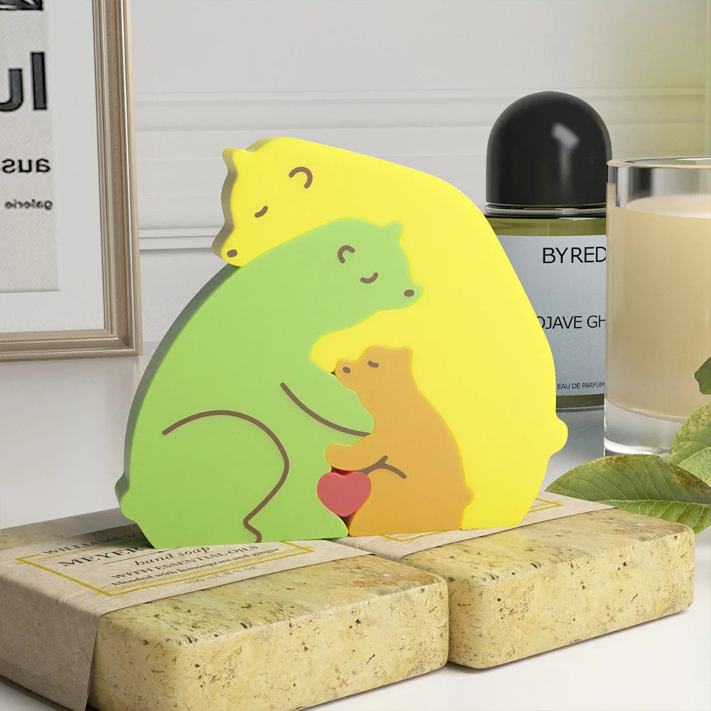 Dogs Family Puzzles Clay Silicone Mold Cat Bear Elephant Gypsum Plaster Mould Animal Craft Ornament Cement Concrete Resin Mold