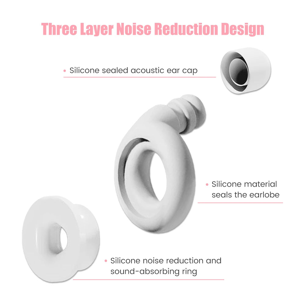 Silicone Ring Sleep Soundproof Earplugs Anti Noise Reduction 5 dB Noise Ring Earplug Mute Earplugs Adjustable Earphone Mute Tool