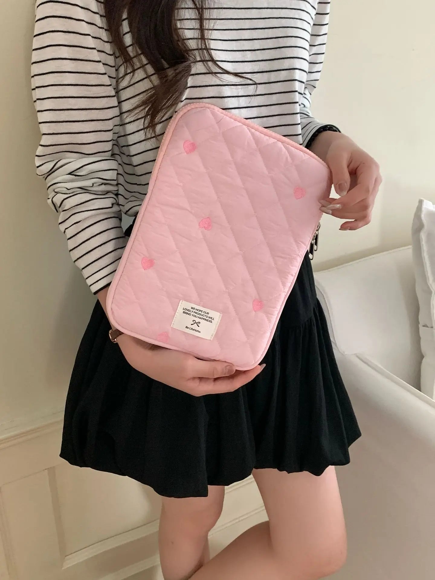 Cute Print Love Embroidery Laptop Bag 11 13.3 14 15 15.6 16 Inch Computer Bag Protection Case Laptop Sleeve Computer Case Bag