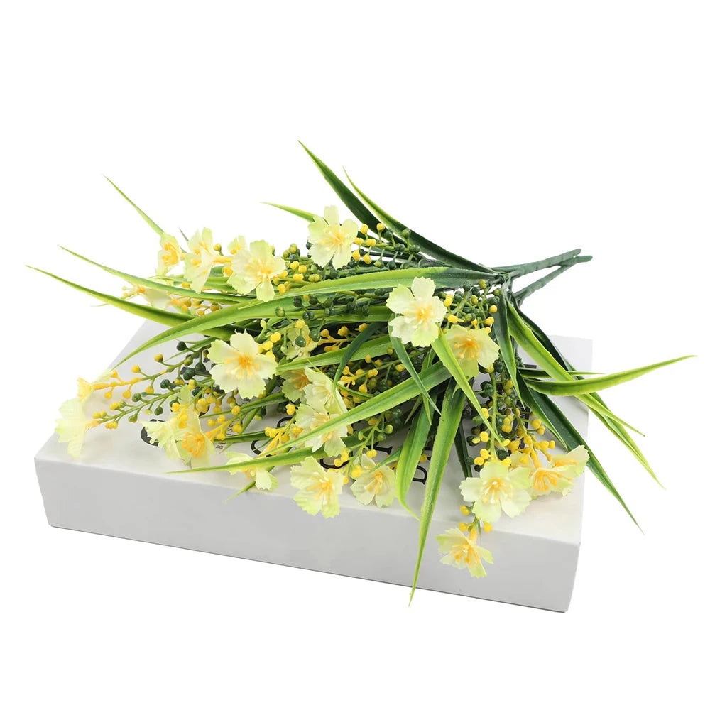 Artificial Flowers Outdoor UV Resistant Fake Plant for Home Garden Yard Wedding Decor Plastic Spring Summer Shrub Plants  Flower