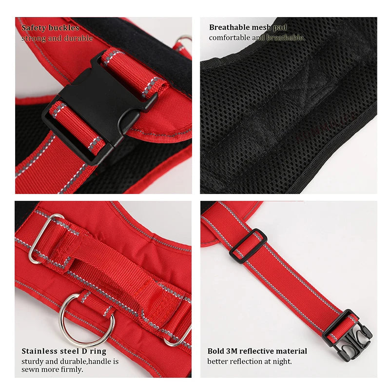 Nylon Dog Harness Personalized Reflective Pet Harness For Small Medium Large Dogs Breathable Mesh Pad Dog Harness No Pull