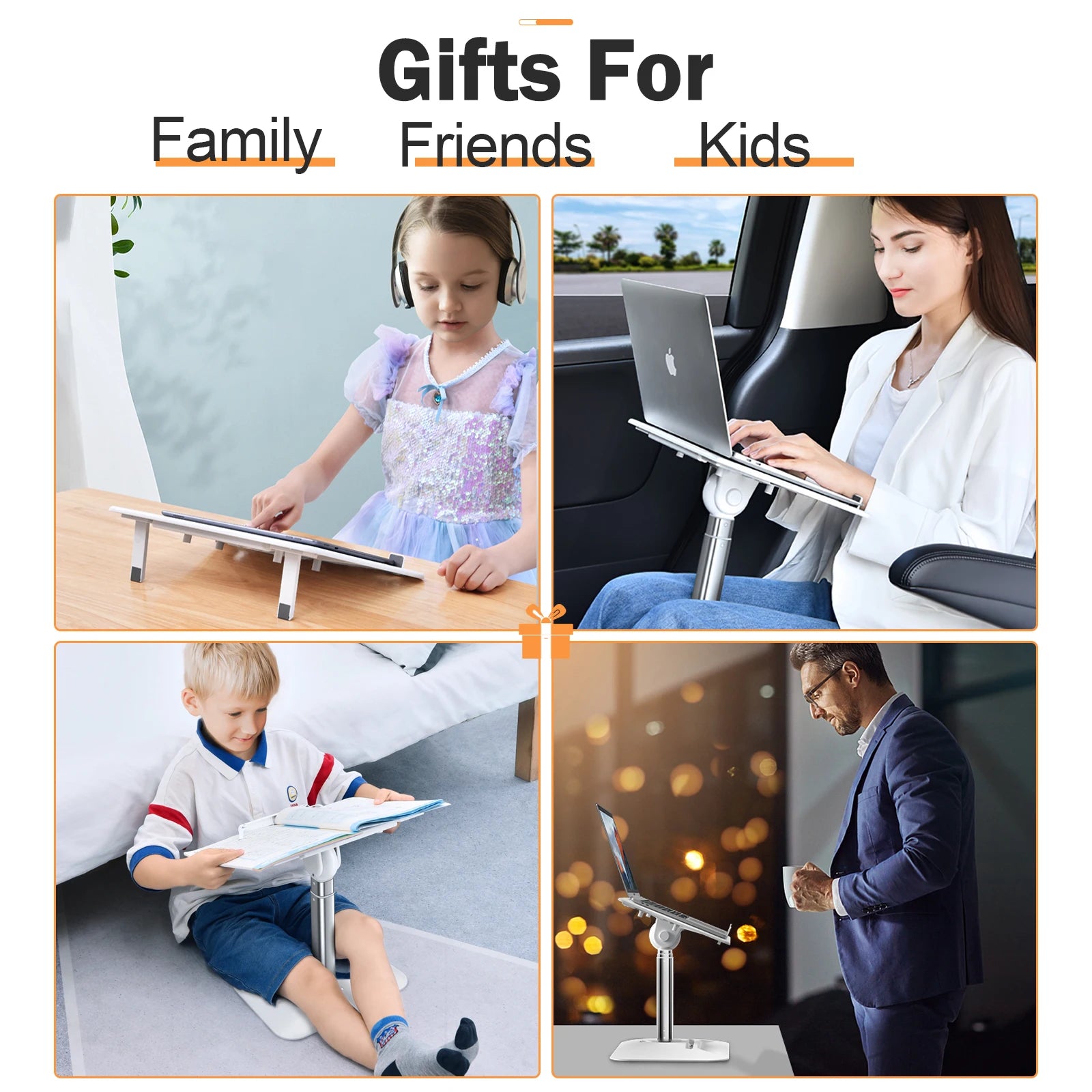 Eary Portable Laptop Stand for Desk Adjustable Height Holder for Macbook Air Pro Stable Stand Gifts for Girls Mom Students Kids