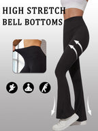 3 Pack Women's Super Soft Flare Pants High Waisted Tummy Control Workout Yoga Push Up Gym Fitness Long Leggings Bell Bottoms