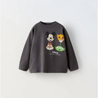 Long Sleeve Tshirt Printing Base Shirt Thin Cotton Soft Early Spring Wear Toddler Girls New Cartoon Fashion Round Neck T