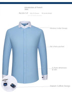 2024 Niche Chic Double Folded Sleeve Windsor Collar  Business Long-sleeved Shirt Men's High-grade  Dress random French Cufflinks